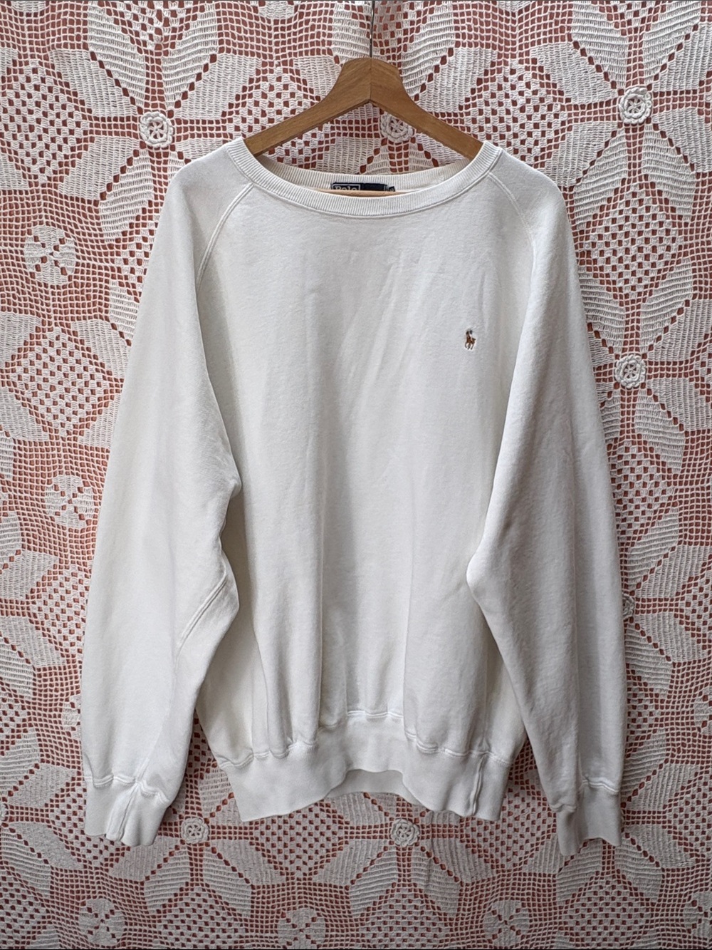 Polo Ralph Lauren White Oversized Sweatshirt L
